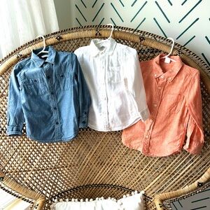 (3) 2T Toddler Boy Long Sleeve Button Down Shirts